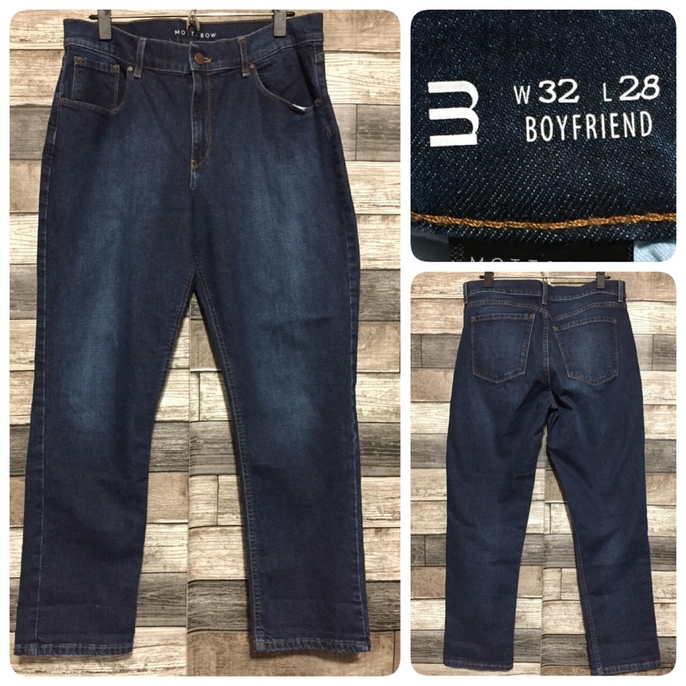 Mott & Bow Dark Wash Boyfriend Jeans - Blue